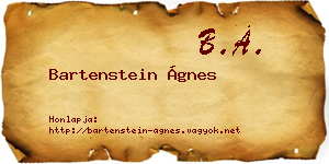 Bartenstein Ágnes névjegykártya