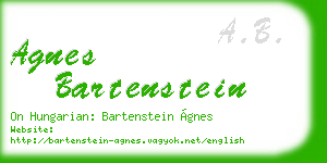 agnes bartenstein business card